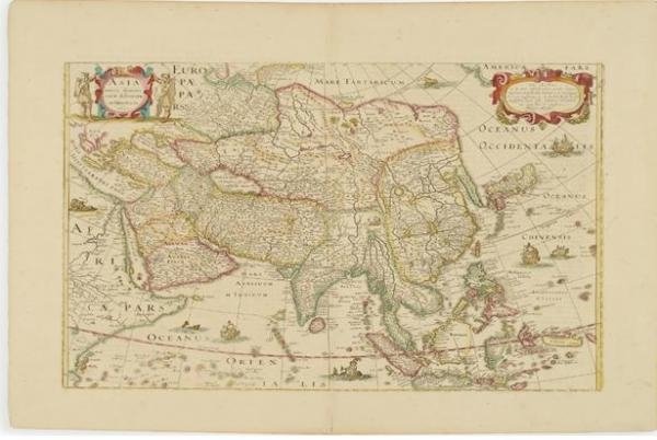 혼디우스와 얀손의 아시아 지도(1963년) 원본 이미지
